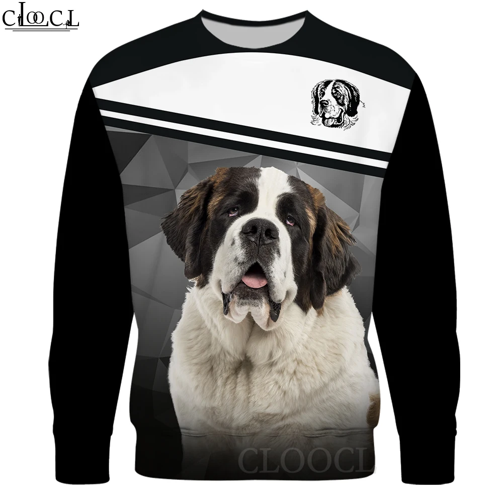 CLOOCL Men Hoodie Animal Saint Bernard Terrier 3D Graphics Printe Women Hooded Pullover Long Sleeves Street Fashion Clothing