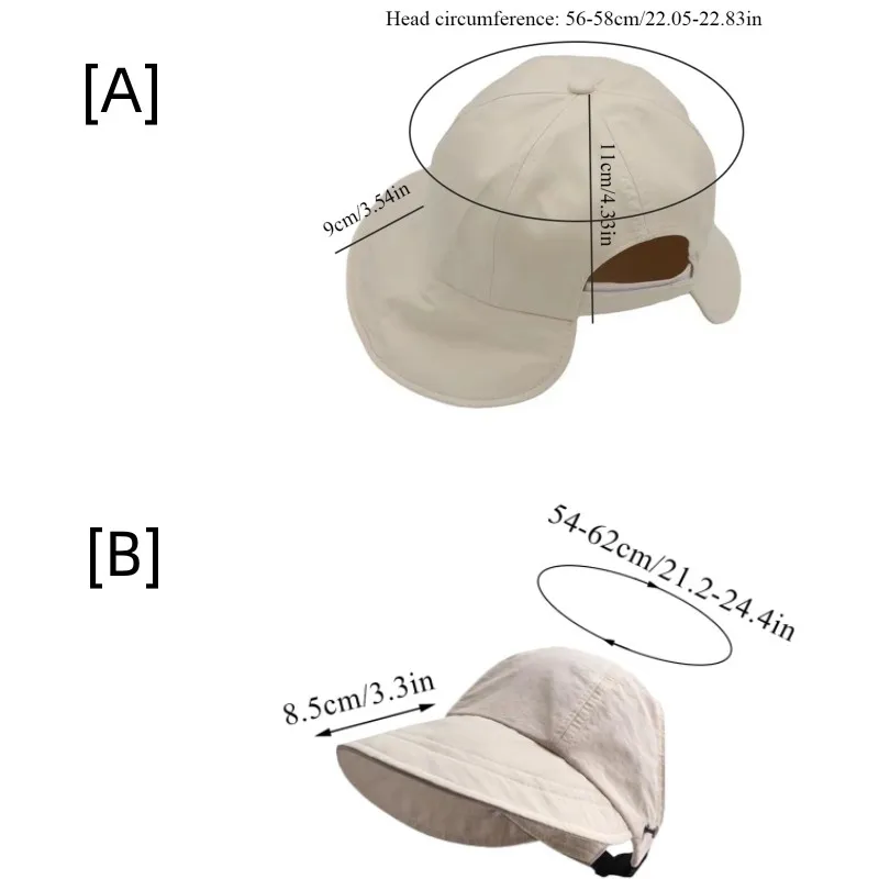 Summer Wide Brim Sunhat Foldable Outdoor Beach Adjustable Bucket Hat Women Sun Hats UV Protection Visors Fisherman Ponytail Caps