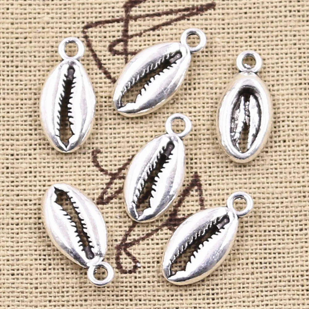 15 sztuk Charms czeski Cowrie muszla muszla 17x8mm antyczne srebro kolor platerowany wisiorek dokonywanie DIY Handmade tybetański znalezienie biżuterii — zdjęcie 4