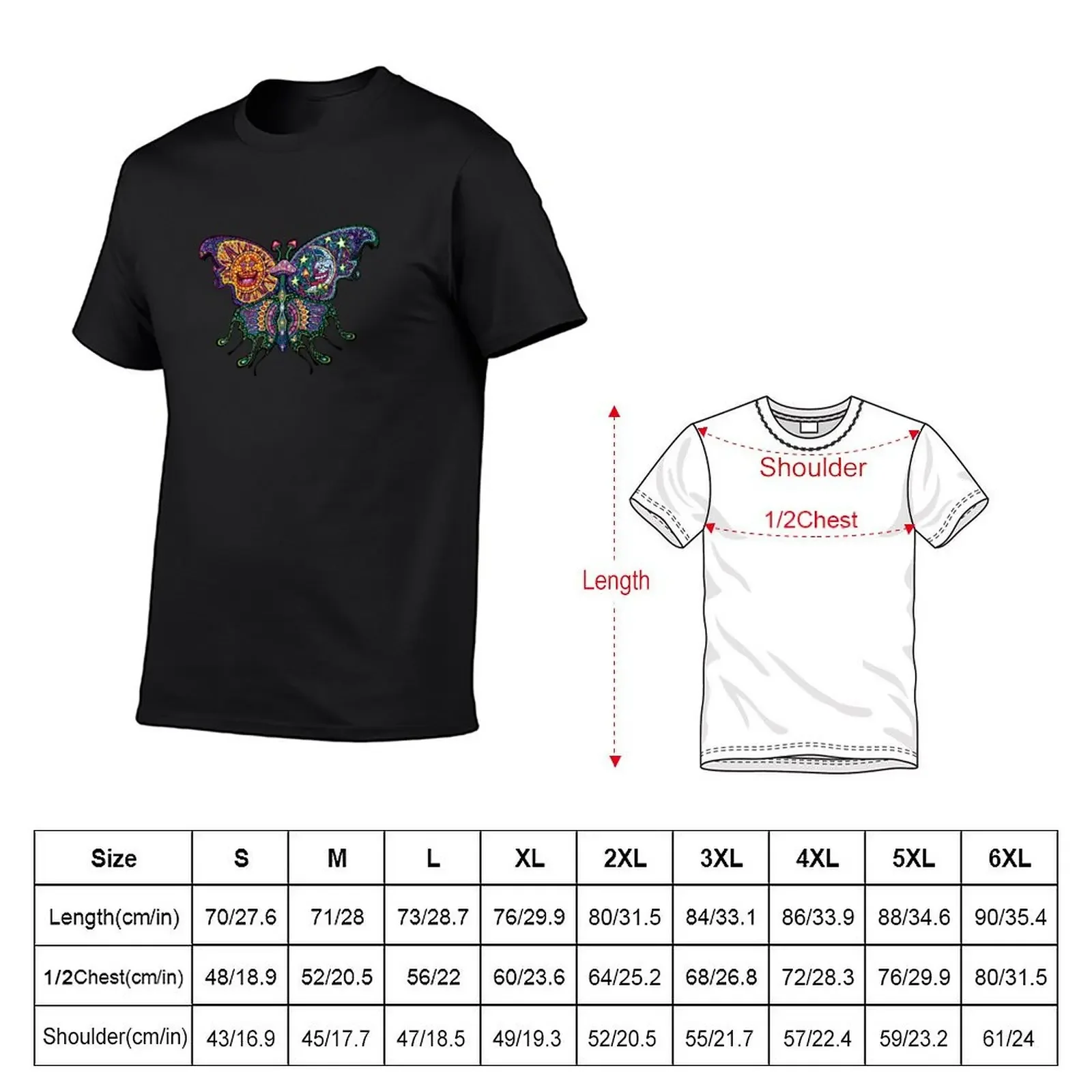 Celestial Mosaic Butterfly T-Shirt man t shirt sweat blue archive workout shirts for men