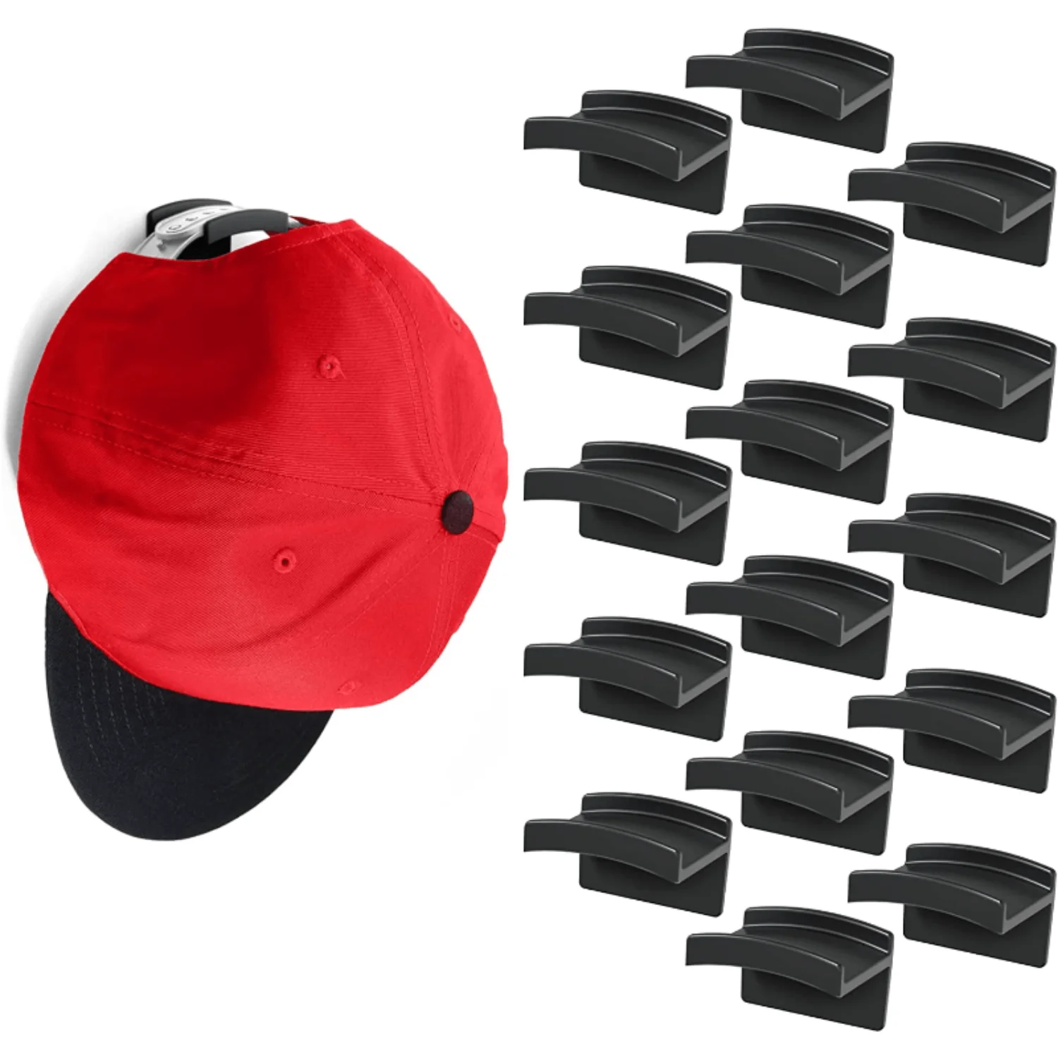 Adhesive Hat Wall Rack, Minimalist Design, No Drilling, Strong Hold Hangers.