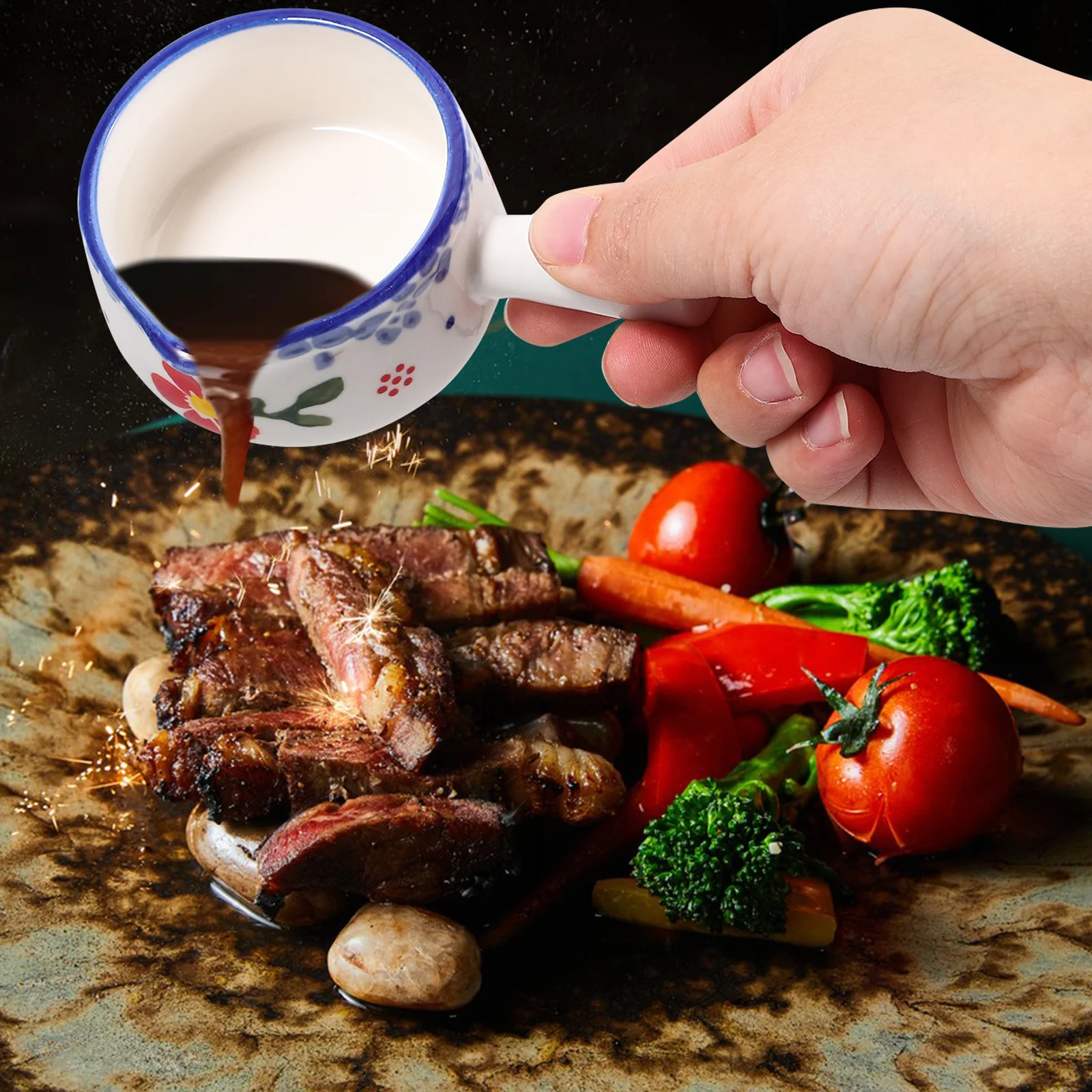 

Ceramic Small Milk Jug Creamer Pitcher Simple Color Easy Clean Coffee Syrup Dispenser Multi-Use Milk Container