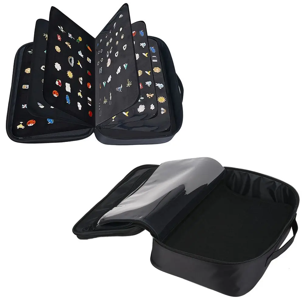 

New 12 Page Enamel Pin Display Bag Storage Large Capacity Pin Transaction Book Collectible Pins Board Organizer Travel Brooches