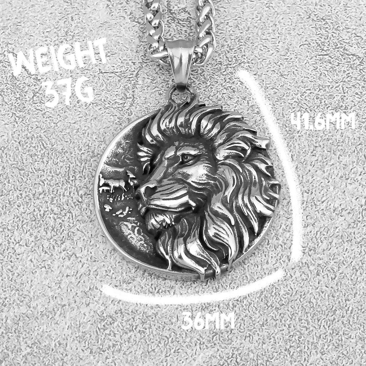 الفولاذ المقاوم للصدأ الموضة الكلاسيكية الأسد فايكنغ قلادة الشمال Odin الرجال تميمة قلادة الموضة في سن المراهقة مجوهرات اكسسوارات الحفلات #6