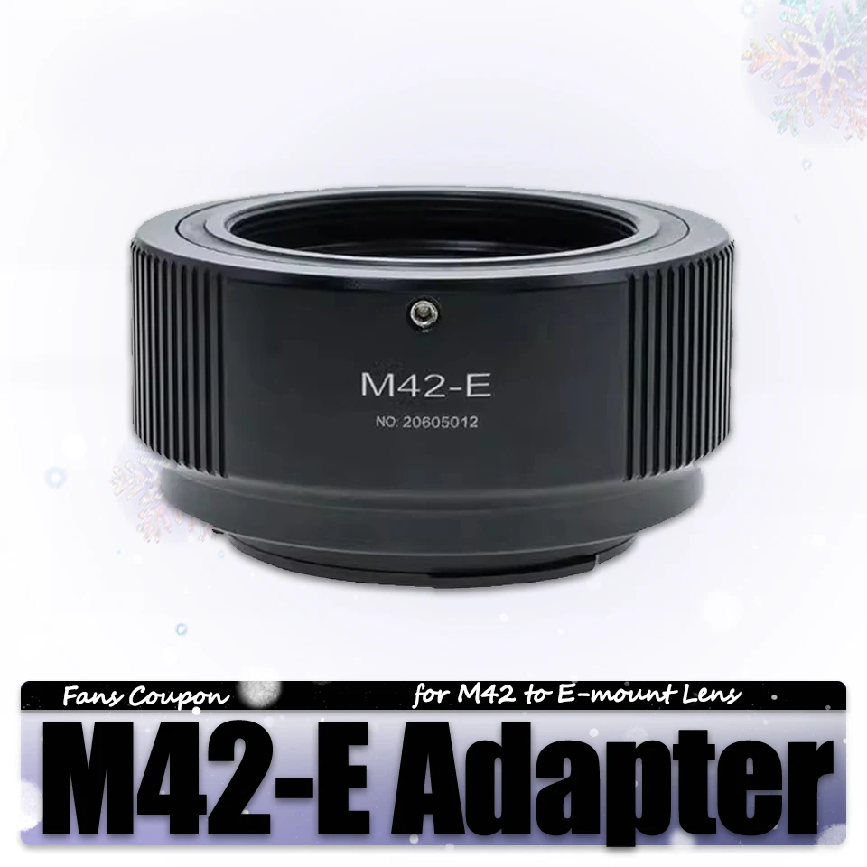 M42-E Camera Lens Adapter for TTArtisan 100mm F2.8 250mm F5.6 Reflex M42-mount Lens Accessories to Sony E Mount A7RIII NEX-4