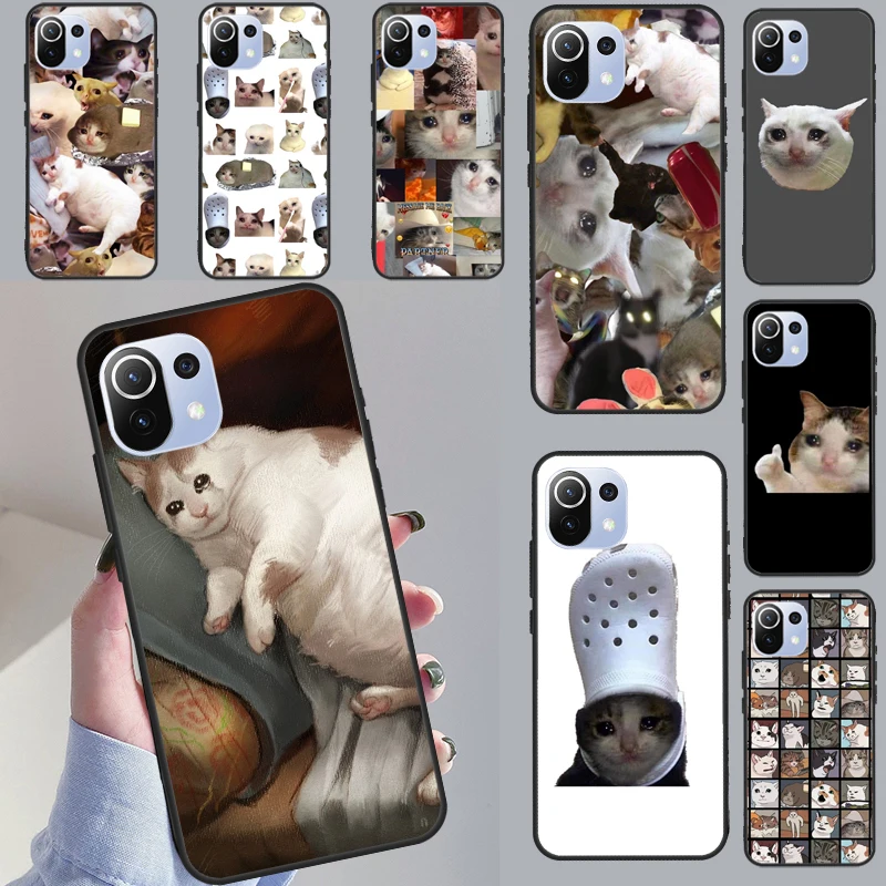 Crying Cat Memes Case For Xiaomi 11T 12T 13 Pro 12 Lite 12X Cover For POCO F5 X3 X5 Pro M5s X4 F4 GT C40 F3