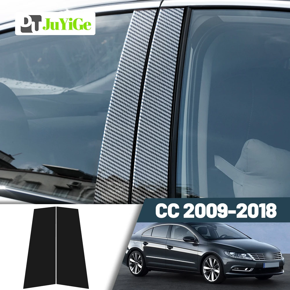 

Glossy Black Carbon Fiber Window Door Deal B C Pillar Post Cover Sticker For Volkswagen CC 2009-2018 2010 2011 2012 2013 2014