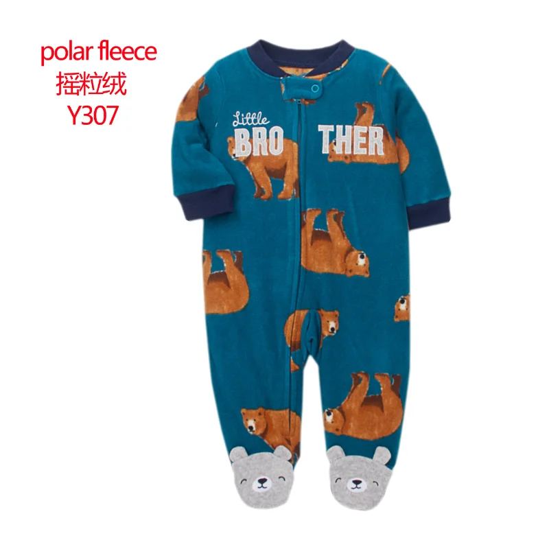 New Born Baby Pajamas 0-12M Fleece Warm Clothes Winter Jumpsuit Coverall Toddler Boys Bodysuit Girls Rompers Fox Ropa Bebe Nino