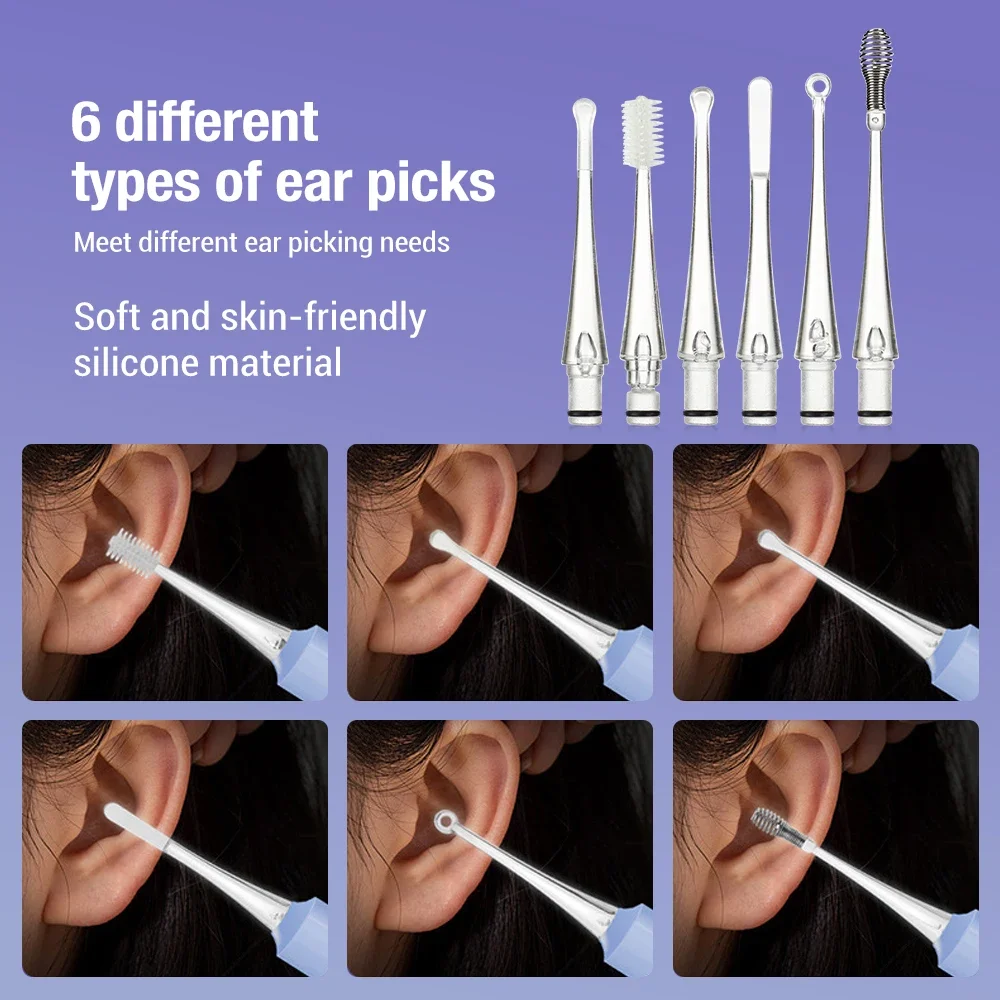 Ear Cleaner Baby Ear Wax Removal Tool Flashlight Earpick Ear Cleaning Earwax Remover Kids Luminous Ear Curette Light Spoon Set