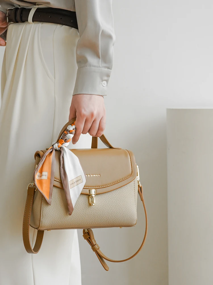 

Fashionable Color Block Small Square Bag Women's Crossbody Bag Versatile Single Shoulder Bag Elegant Diagonal Bag Urban Minim...