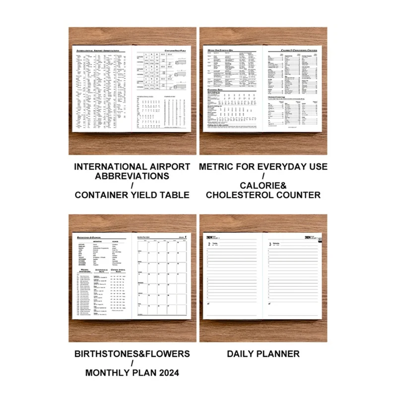 A19E-2024 Journal Notebook, 360 Pages Hardcover Leather Notebook For Women Men, 5.7X8.3Inch