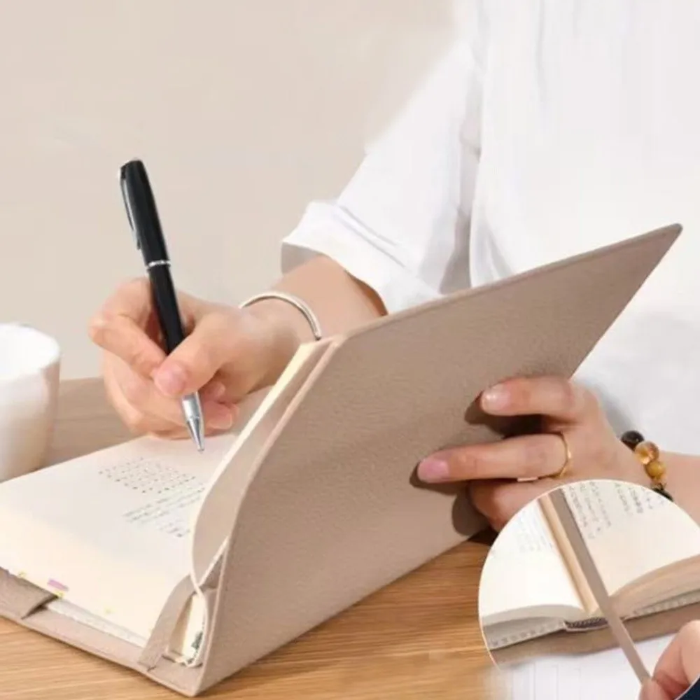 Creative A5 Notebook Cover PU Leather Replaceable Book Protective Cover Solid Color Notebook Leather Cover Home Office Use