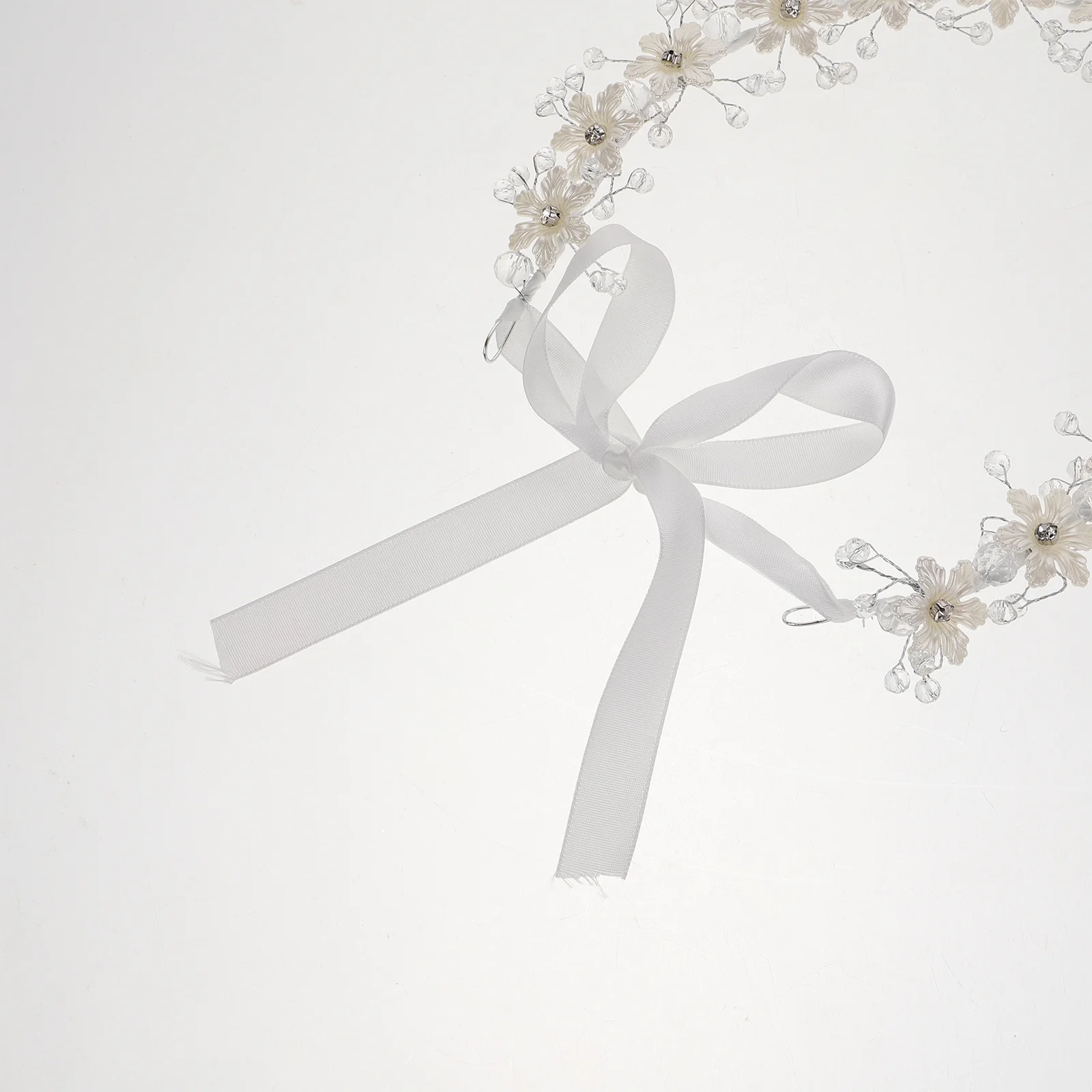 غطاء رأس الزفاف إكسسوارات شعر الزفاف زهرة فتاة عقال اللؤلؤ الزجاج تاج الأبيض الأزهار الشعر الكرمة للأطفال العروس