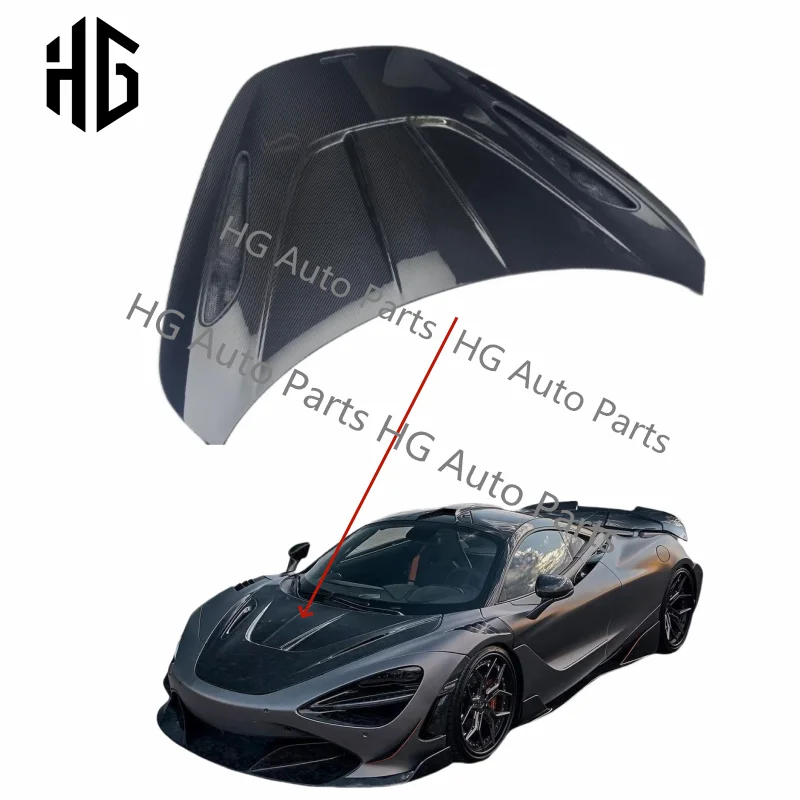 High Quality RYFT Style Carbon Fiber Front Bumper Hood Bonnet Cover For Mclaren 720s 720GT Coupe/Spider Engine Hoods