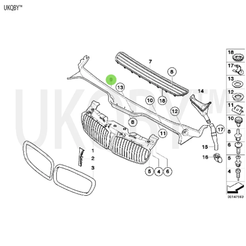 Expansion rivet cover plate, wind window frame plate clamp frame 51717065284 51717065284