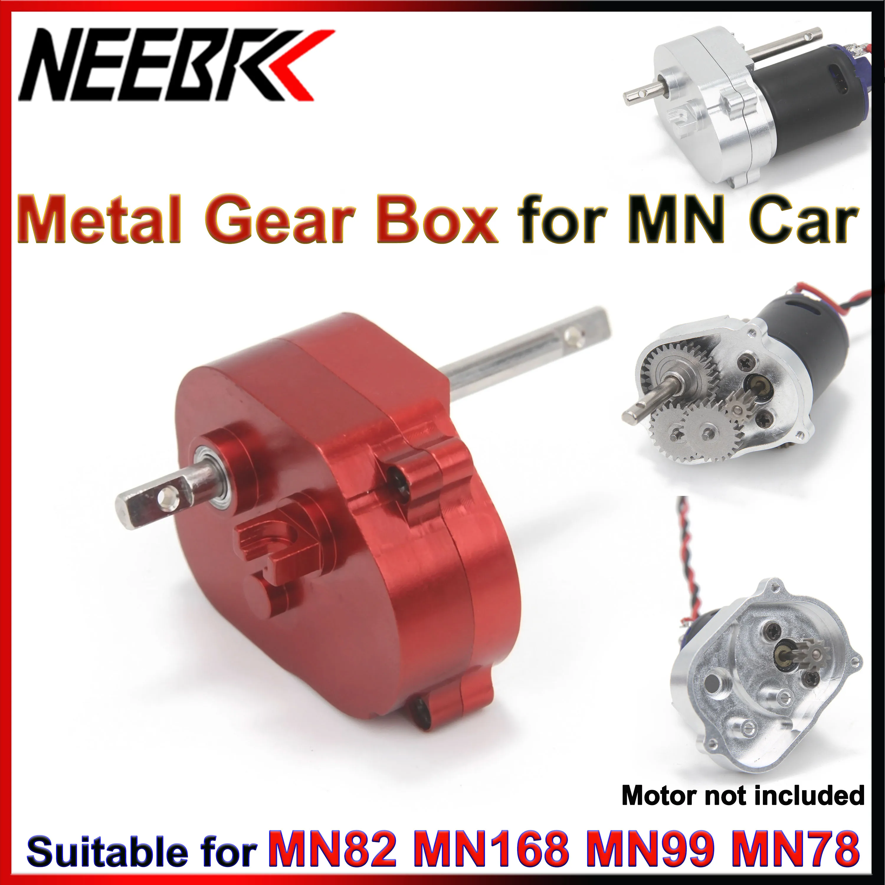 1/12 RC Car Crawler MN Model MN82 MN78 MN99S MN168 MN98 Metal Transmission Gearbox Gear Box for 370 Motor Upgrade Accessories