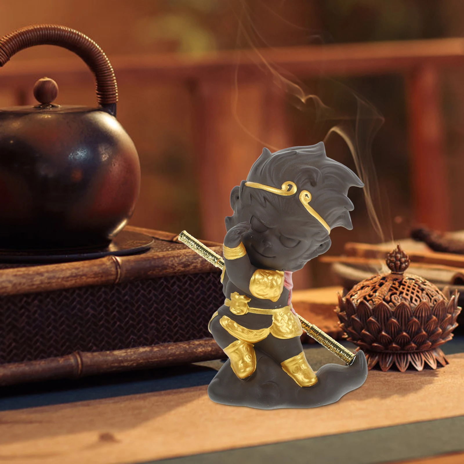 

Monkey Tea nament Purple Small Monkey Decoration Zisha Small Office Decor Lovely Adornment Home Desktop Mini Statue