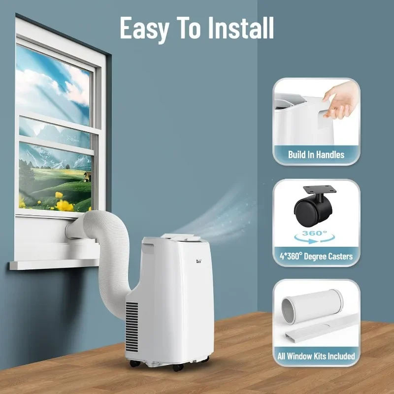 Portable Air Conditioner, Smart AC Unit, Built-in Dehumidifier and Fan Modes, Mobile App, Cools  Cooling Appliances