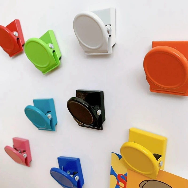 Paquete de 9 Clips magnéticos para aula, pizarra blanca, nevera, colores surtidos, duradero, fácil de instalar