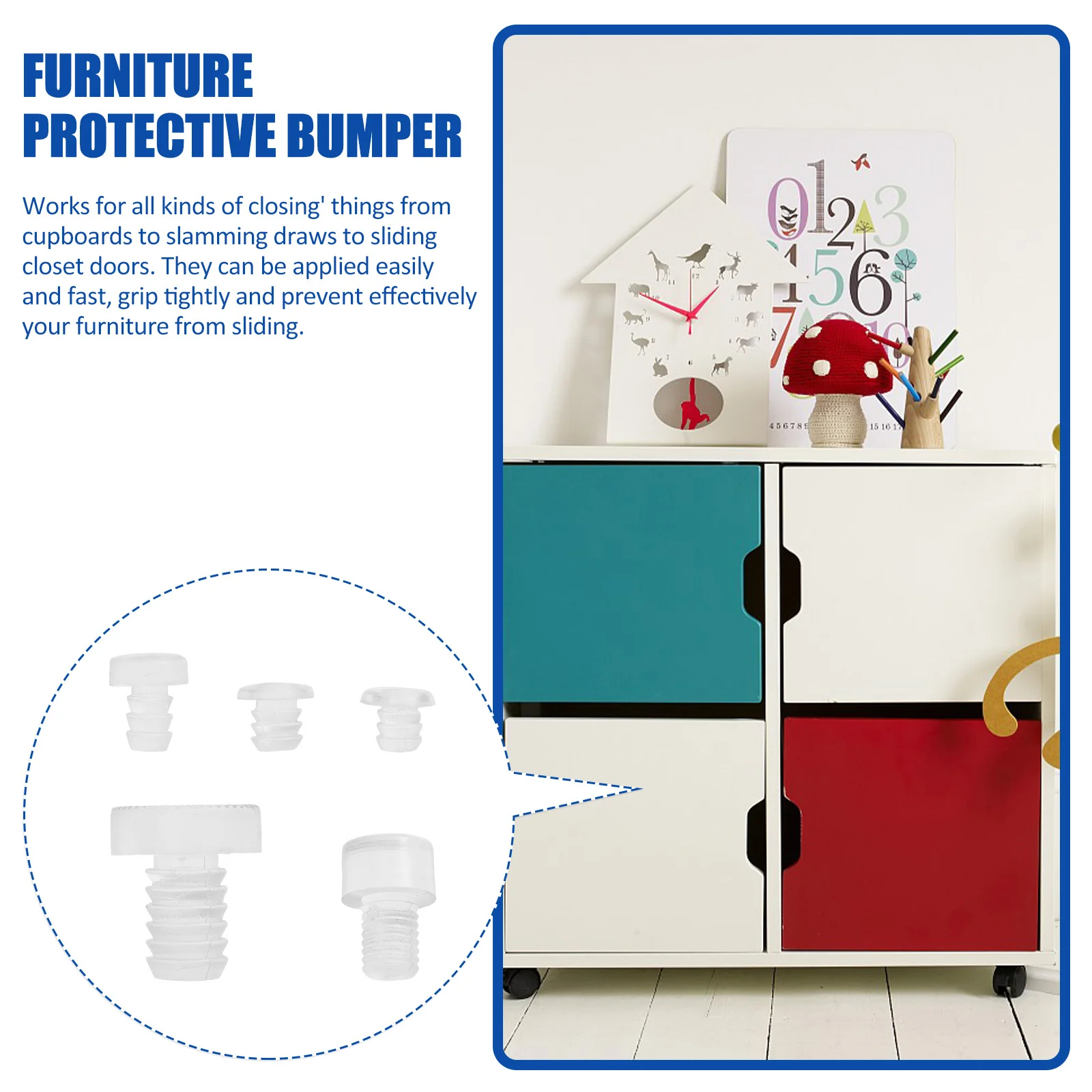 

150Pcs Anti Collision Bumpers Embedded Silicone Stem Bumpers for Cabinet Doors Drawers Transparent Table Grippers Protective