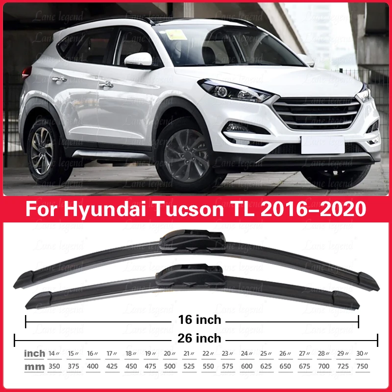 

Wiper Front Wiper Blades For Hyundai Tucson TL 2016 2017 2018 2019 2020 Windshield Windscreen 26"+16" Accessories