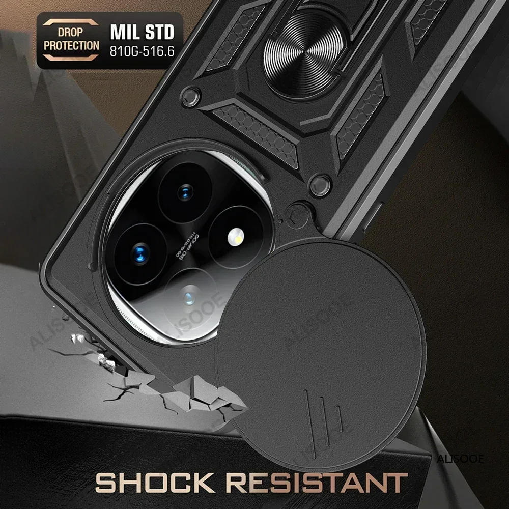 Funda for Redmi Note 14 Pro / 14 Pro Plus 5G Case Armor Slide Camera Ring Stand Protect Cover for Xiaomi Redmi Note 14 5G Capa image 6