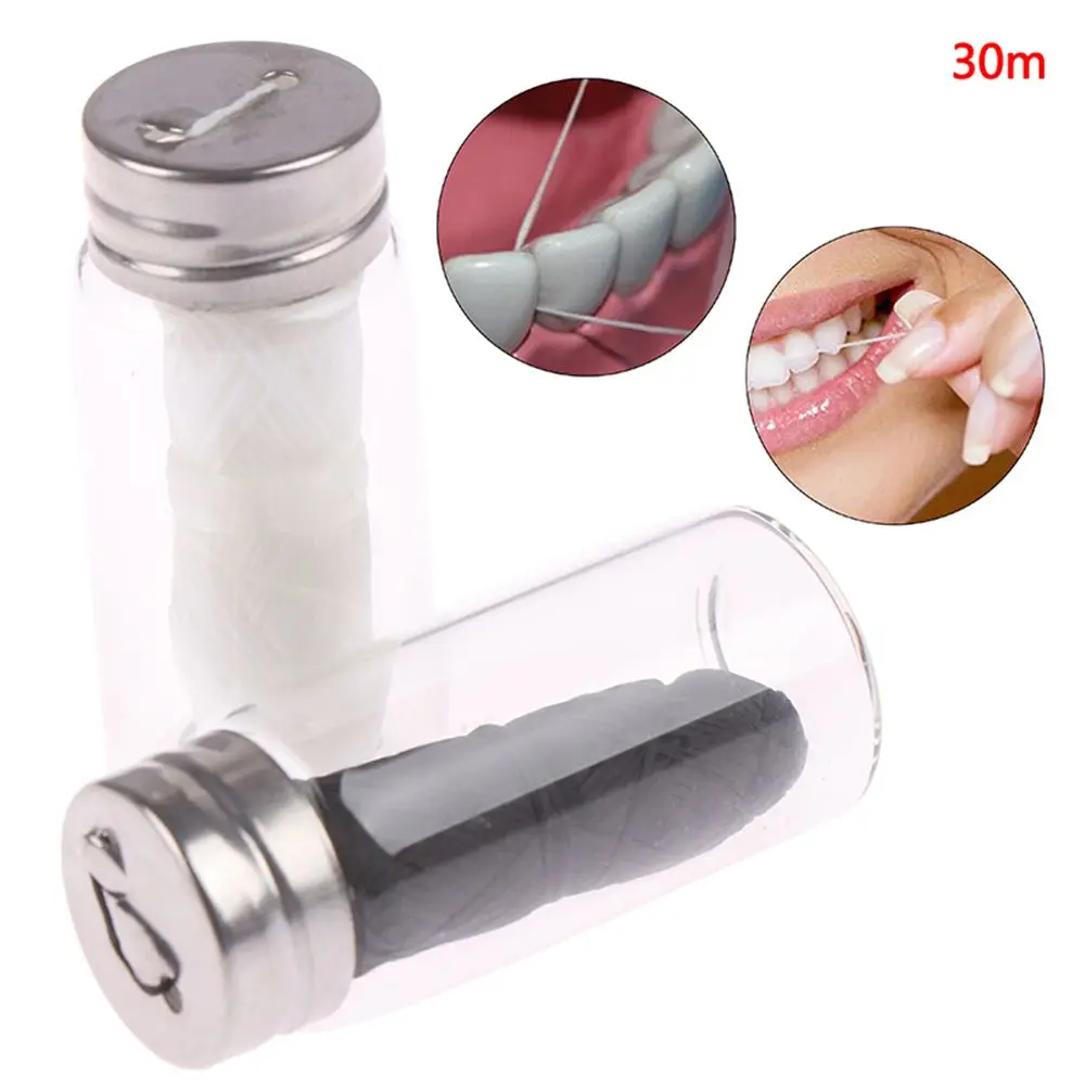 

30m Eco-Friendly Dental Flosser Oral Hygiene Teeth Cleaning Wax Mint Flavored Bamboo Dental Floss Spool Toothpick Teeth Flosser