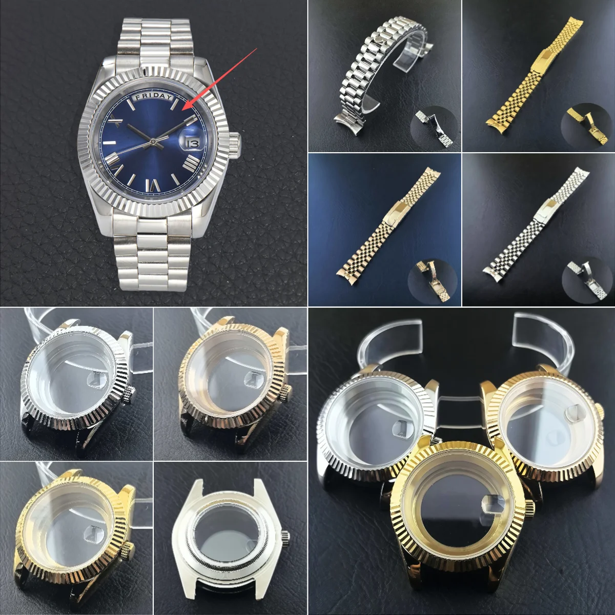 

Корпус M8285, 40 мм, мужской корпус для часов, детали ремешка, сапфировое стекло для M8285/8215, механизм 20 мм, ремешок 31 мм, циферблат, аксессуары для часов