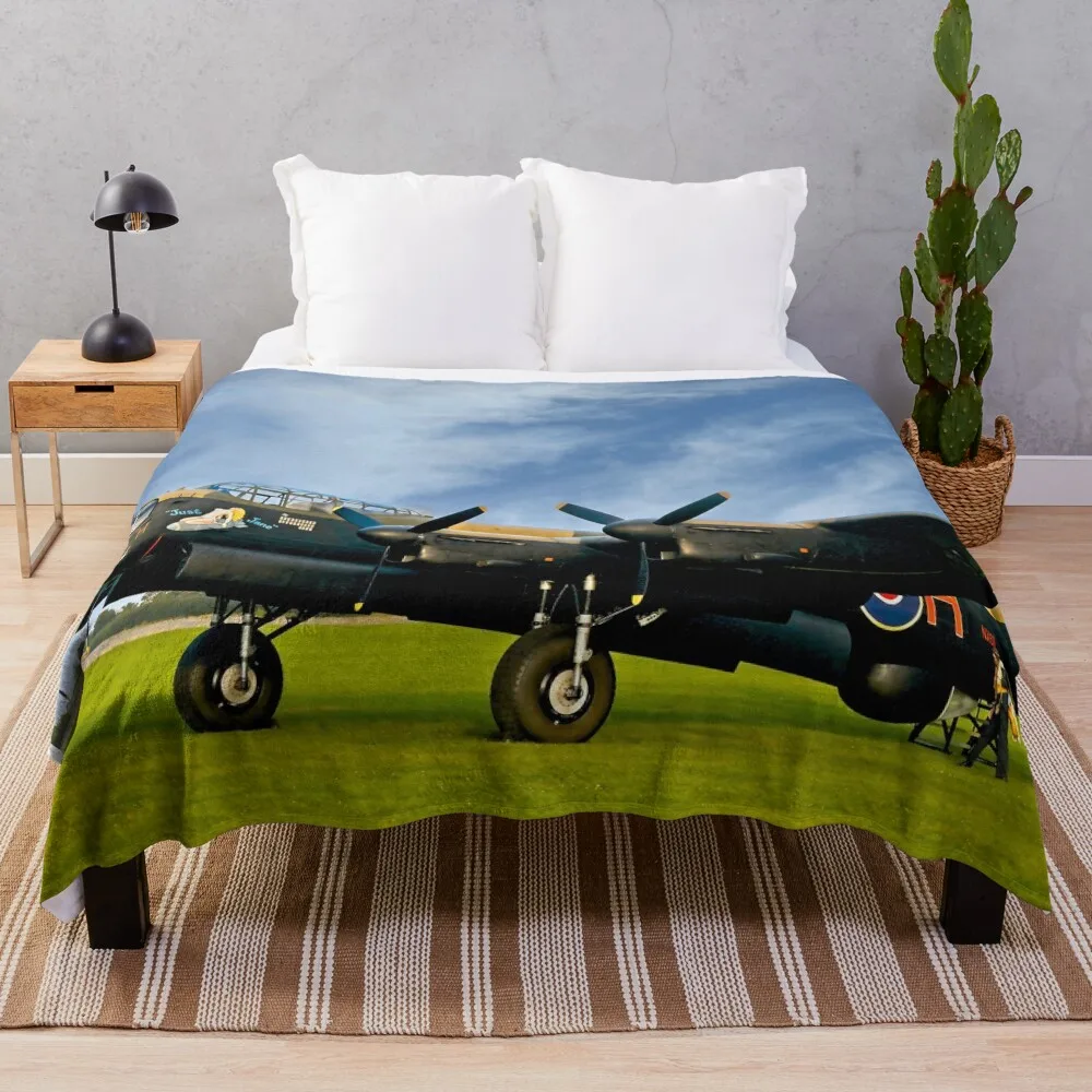 RAF Lancaster Bomber Throw Blanket Thin Blanket Plaid on the sofa