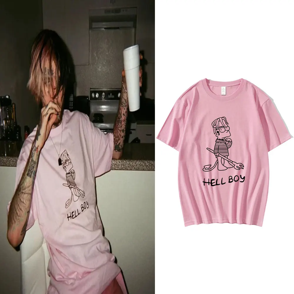 Rapper Lil Peep Same Style T-shirt Hell Boy Love Will Tear Us Apart T-shirts Men Womens Casual Cotton Oversized O-Neck Tee Shirt