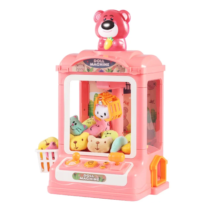 Cartoon Automatic Claw Machine Doll Machine Kids Operated Play Game Mini Claw Catch Toy Crane Machines Music Doll for Gift Toy