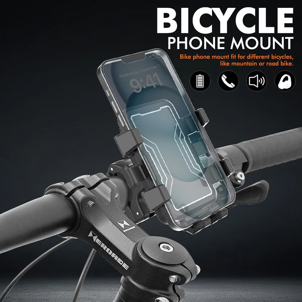 

Универсальное крепление для телефона на мотоцикле и велосипеде - 360° ° Поворотный противоударный держатель для езды на велосипеде, электронных велосипедах и скутеров, система блокировки в одну секунду