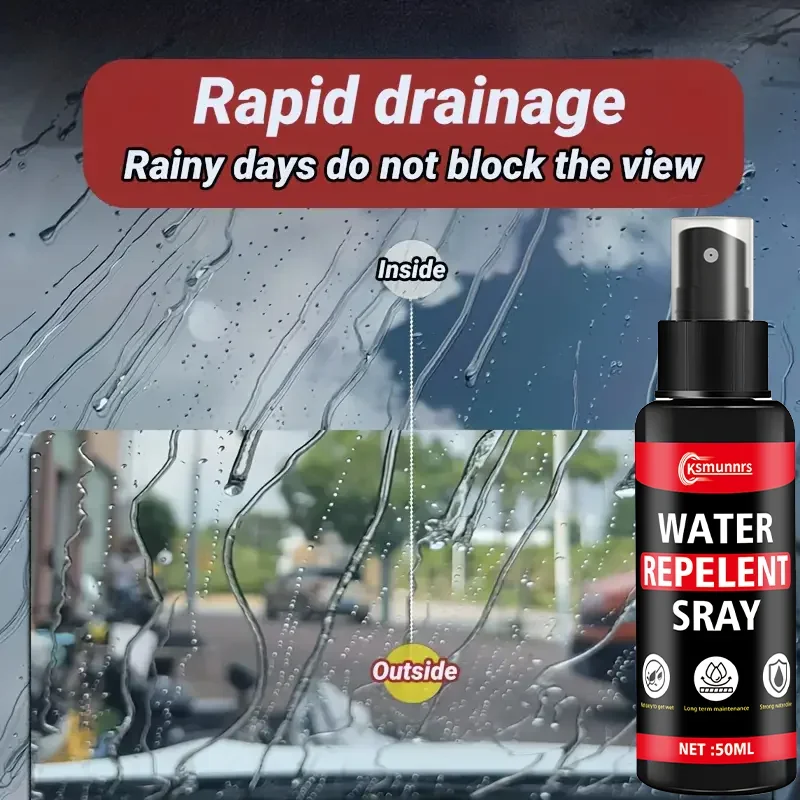 Fasilawei Automotive Hydrophobic Rainproof Spray: Durable Wax Coating, Anti-Fog/Rainproof, For Car Windows/Helmets/Home Glass