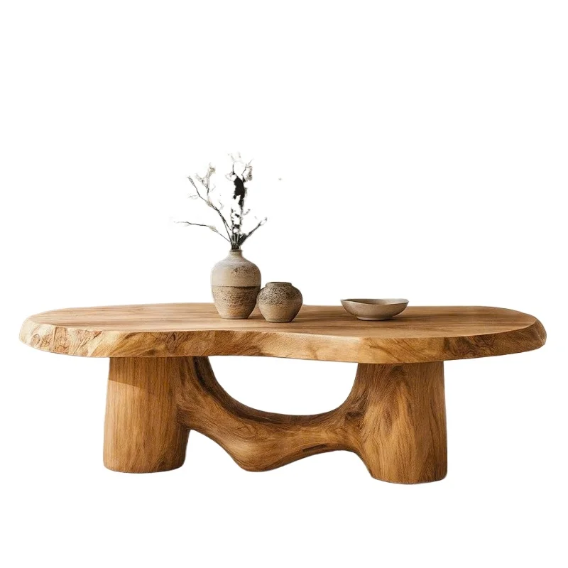Farmhouse style solid wood modern coffee table natural wood handmade living room decorative table home furniture wood
