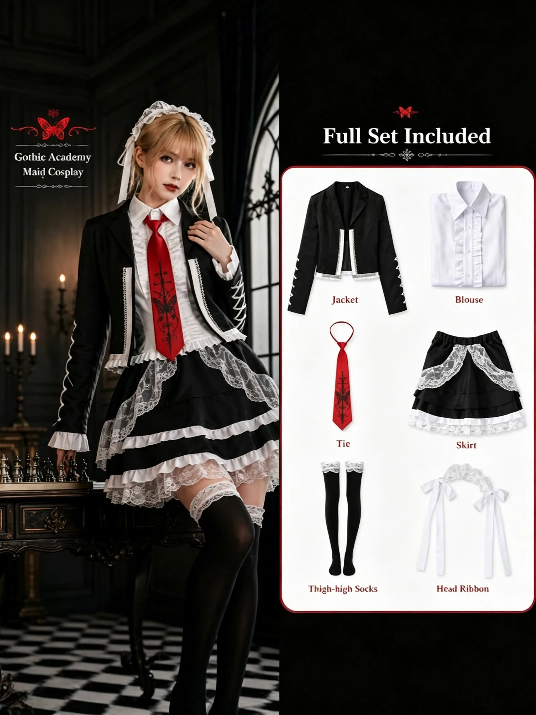 New Celestia Ludenberg Cosplay Set Yasuhiro Taeko Costume Danganronpa Character Uirm Halloween Women's Clothing view 5