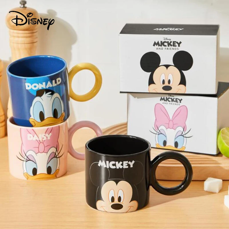 Disney Anime Mickey Minnie Ceramic Mug Cartoon Donald Daisy Duck Kawaii Drink Water Cups Couple Coffee Cup Kids Milk Mugs Gifts