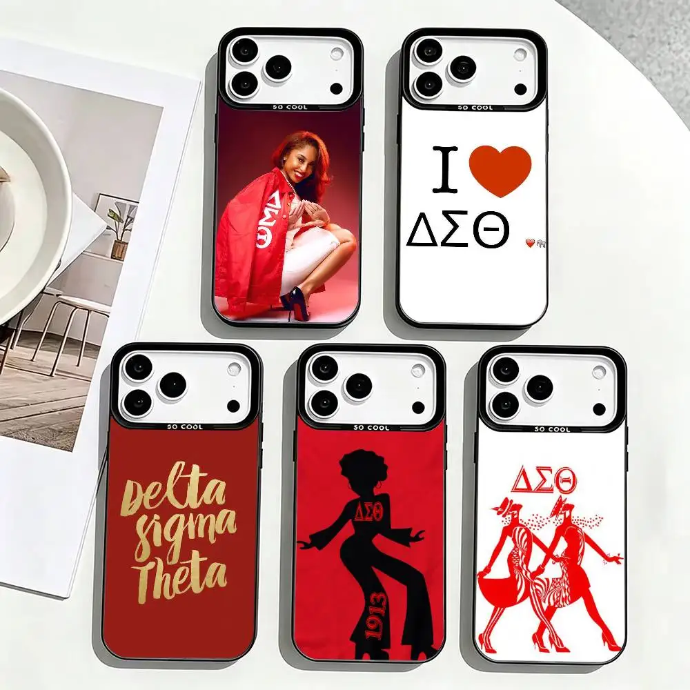 

Delta Sigma T-Theta Phone Case For iPhone 17,16,15,14,13,12,11 Plus,Pro Max,XS,Colorful Silver Black Cover