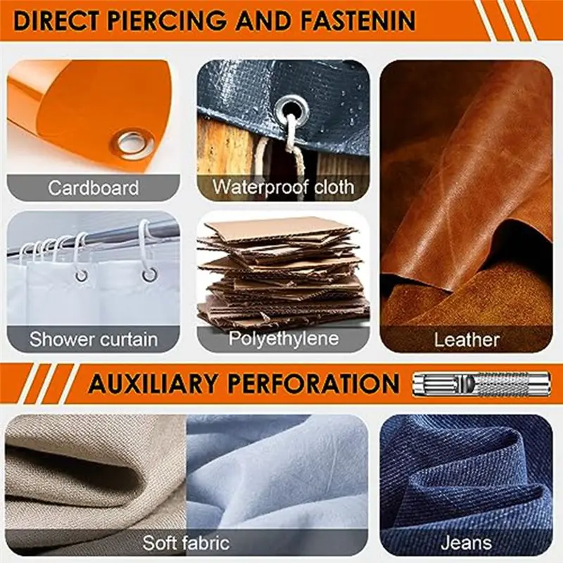 A96K-Heavy Duty Hole Punch Pliers Tool With 500 Grommets, Eyelet And Grommet Punch Tool For Fabric Tarps