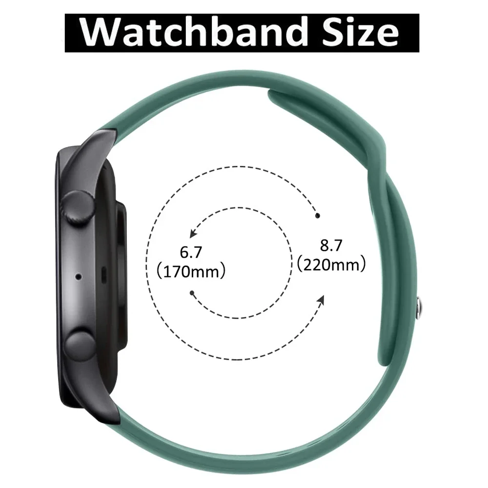 Per Mi Watch S3 S1 Pro/Active S2 42 46mm colore 2 cinturino da polso in gomma per Xiaomi Watch 2 Pro cinturino in Silicone Correa