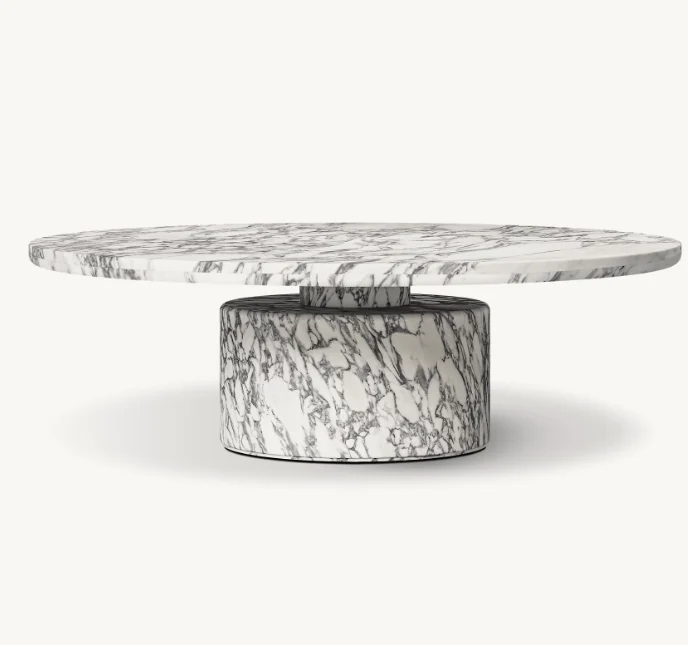 High End American Style Living Room Furniture Natural Stone Marble Coffee Table