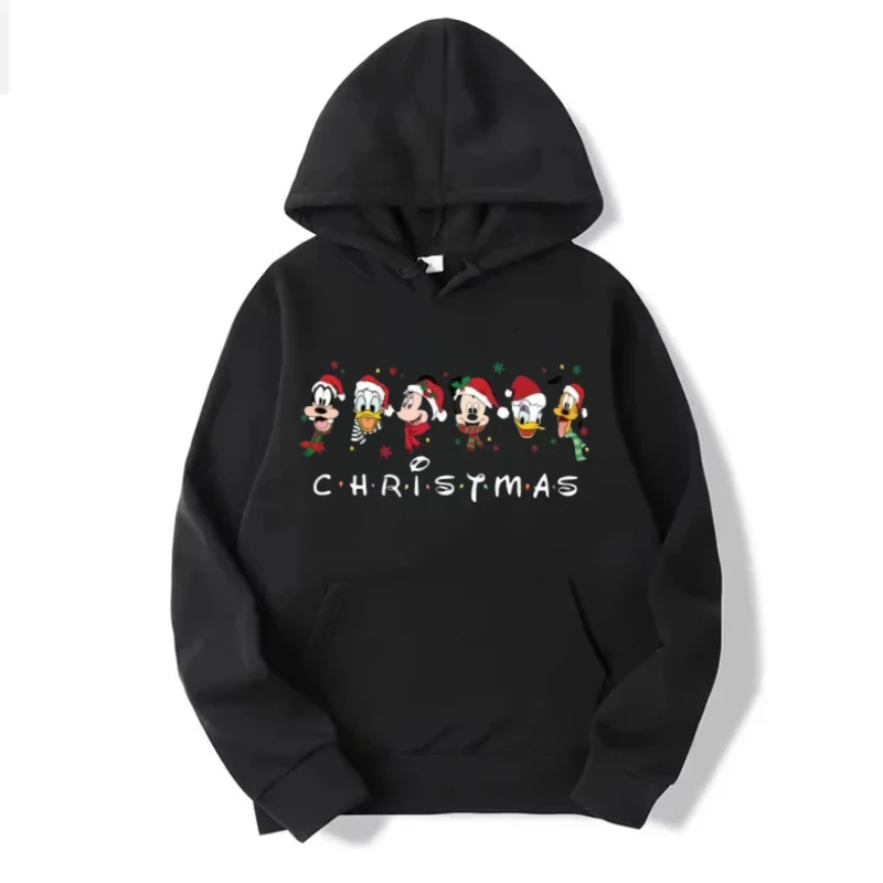 2025 Navidad Disney ropa familiar niños y niñas invierno cuello redondo sudadera suelta manga larga ropa familiar Unisex familia de gran tamaño
