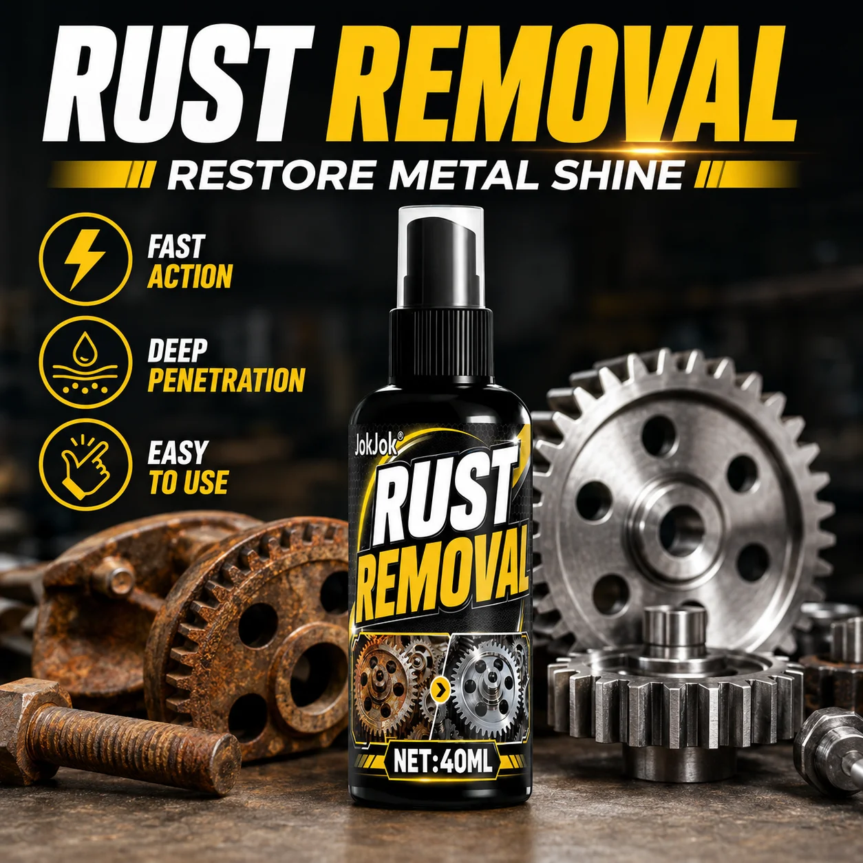 Car Rust Removal Spray Powerful Iron Powder Remover Wheel Hub Cleaner