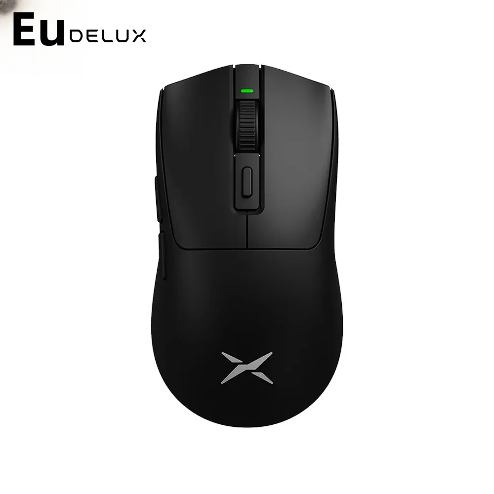 Delux M600 Mouse para jogos sem fio PMW3395 49g Leve 2.4G Conexão de modo duplo Macro Ratos recarregáveis para PC Gamer