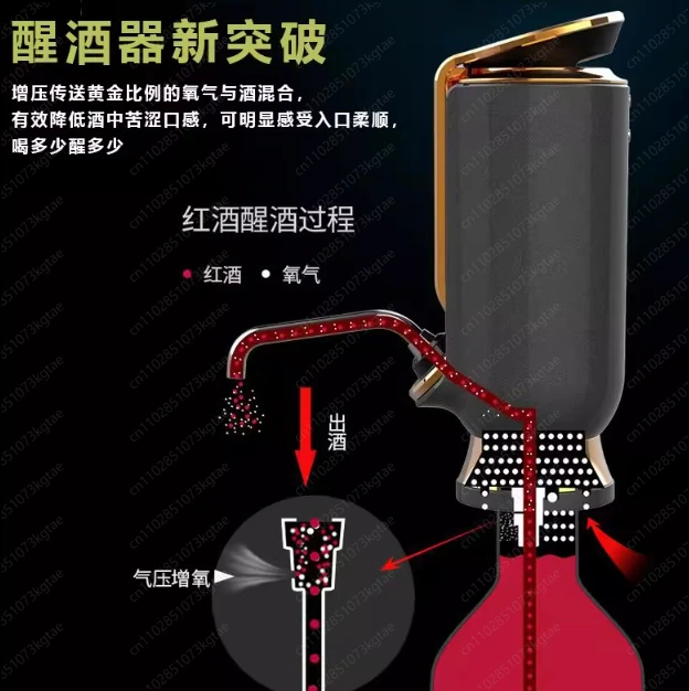 Electric Wine Aerator & Vacuum Saver, Rapid Pouring Decanter with Preservation Function, Rechargeable