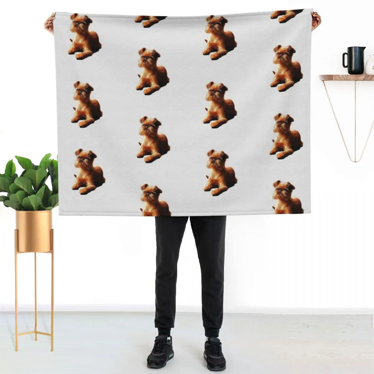 

Brussels Griffon Gorgeous Dog Art! Throw Blanket Cozy Throw Blanket Birthday Gift for Him Her