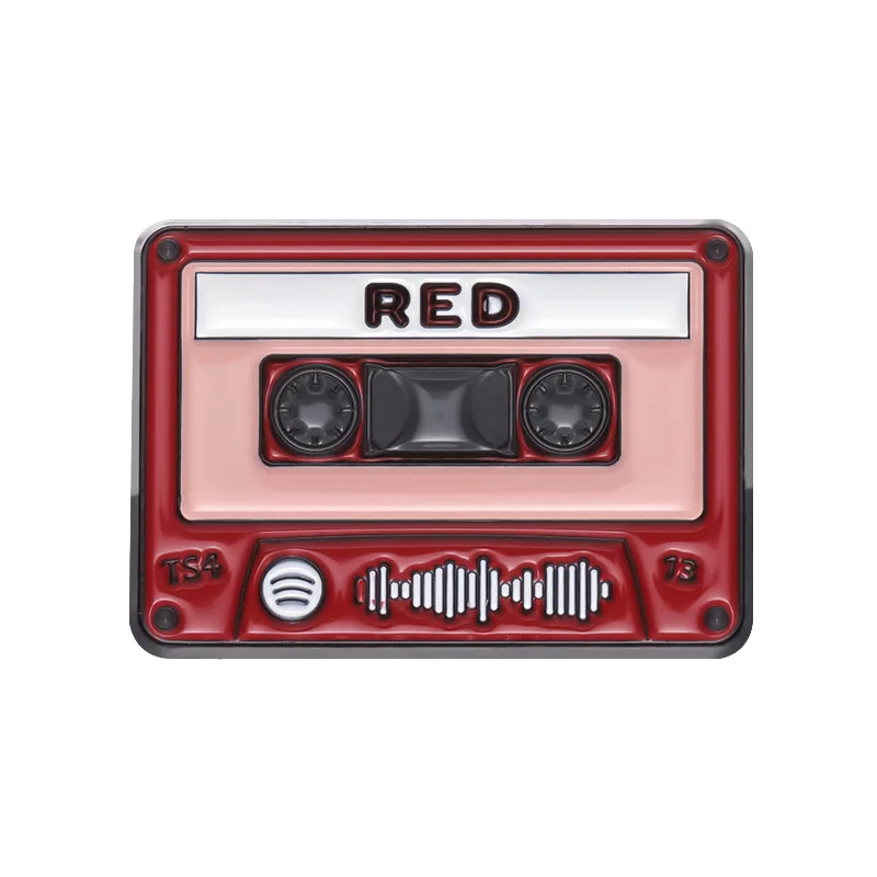 Magnetic tape music series, metal brooch, clothing accessories, necklaces, English styling, versatile accessories, badges