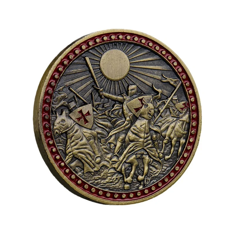 The Knight Templar Armor of God Commemorative Coin Bronze Plated Souvenir Coins Home Decoration