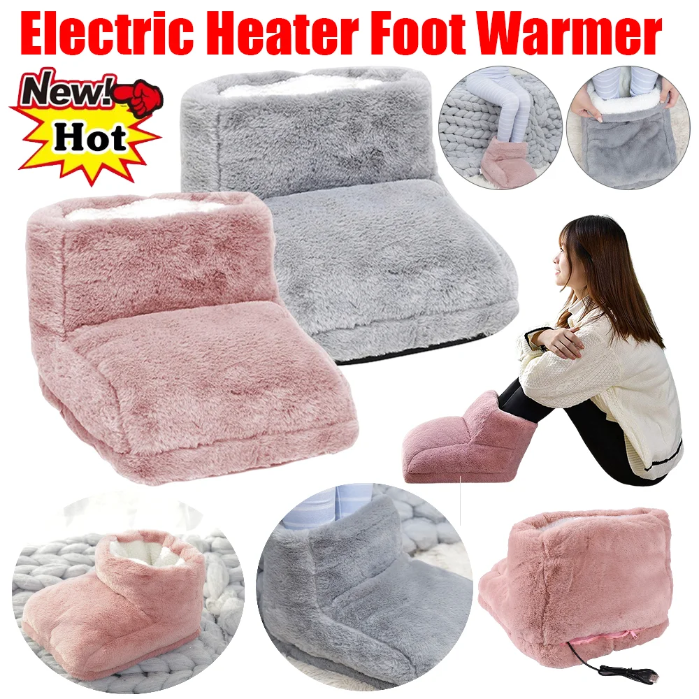 

Electric Heated Foot Heating Pad Soft Fluffy Foot WarmerWinter Warm Comfort Feet Heating Pad Household USB Charging Heating Pad