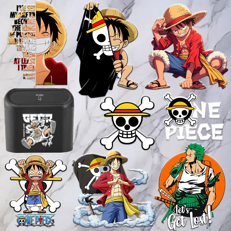 Etiqueta de Vinilo de la Serie One Piece, Adhesivo con Logotipo en Relieve, Transferencia UV, Adhesivo Autoadhesivo Impermeable para Tazas, Botellas y Regalos