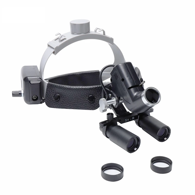 Headband Dental Loupes 4X 5X 6X 8X Dentisty Loupes Binocular Magnifier w 5W Professional Medical Headlight ENT Surgery Operation